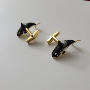Killer Whale Gold Tone Cufflinks